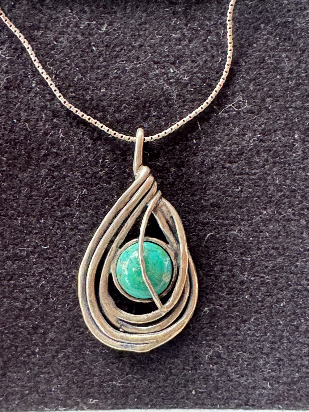 Vintage Sterling Silver Turquoise Necklace